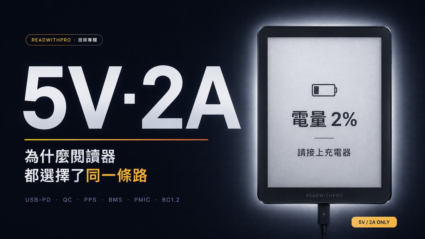為什麼電子書閱讀器幾乎都只支援 5V2A？快充頭插上去常常充不進去的真相
