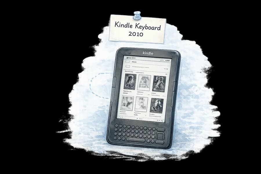 Kindle Keyboard 電子紙閱讀器水彩插圖