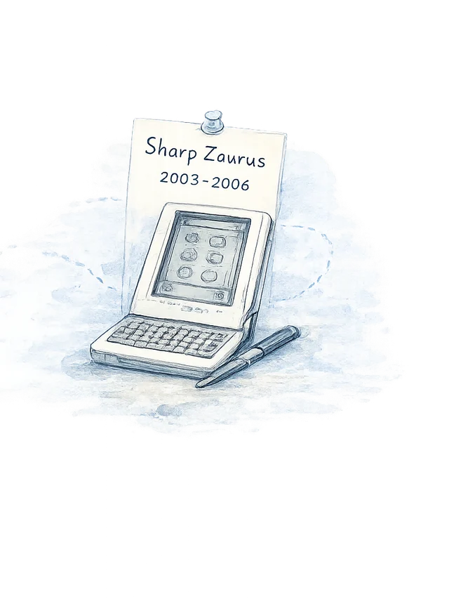 Sharp Zaurus 掌上電腦水彩插圖